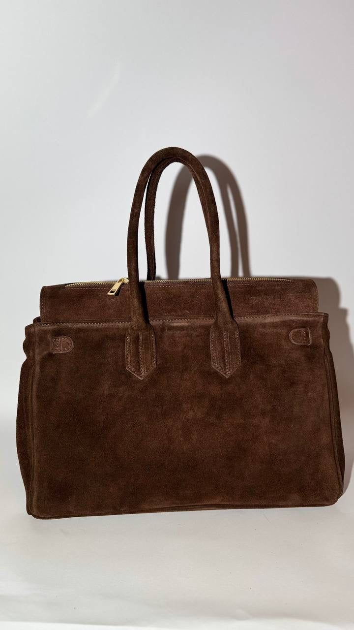 Torino Suede Top-Handle Bag — Italian Genuine Suede