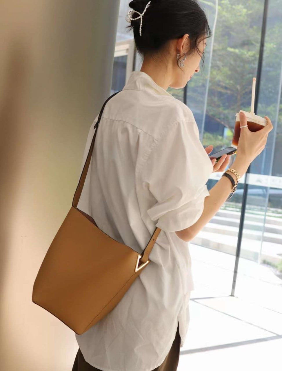 Elegant Genuine Leather Bag Set with Accessories