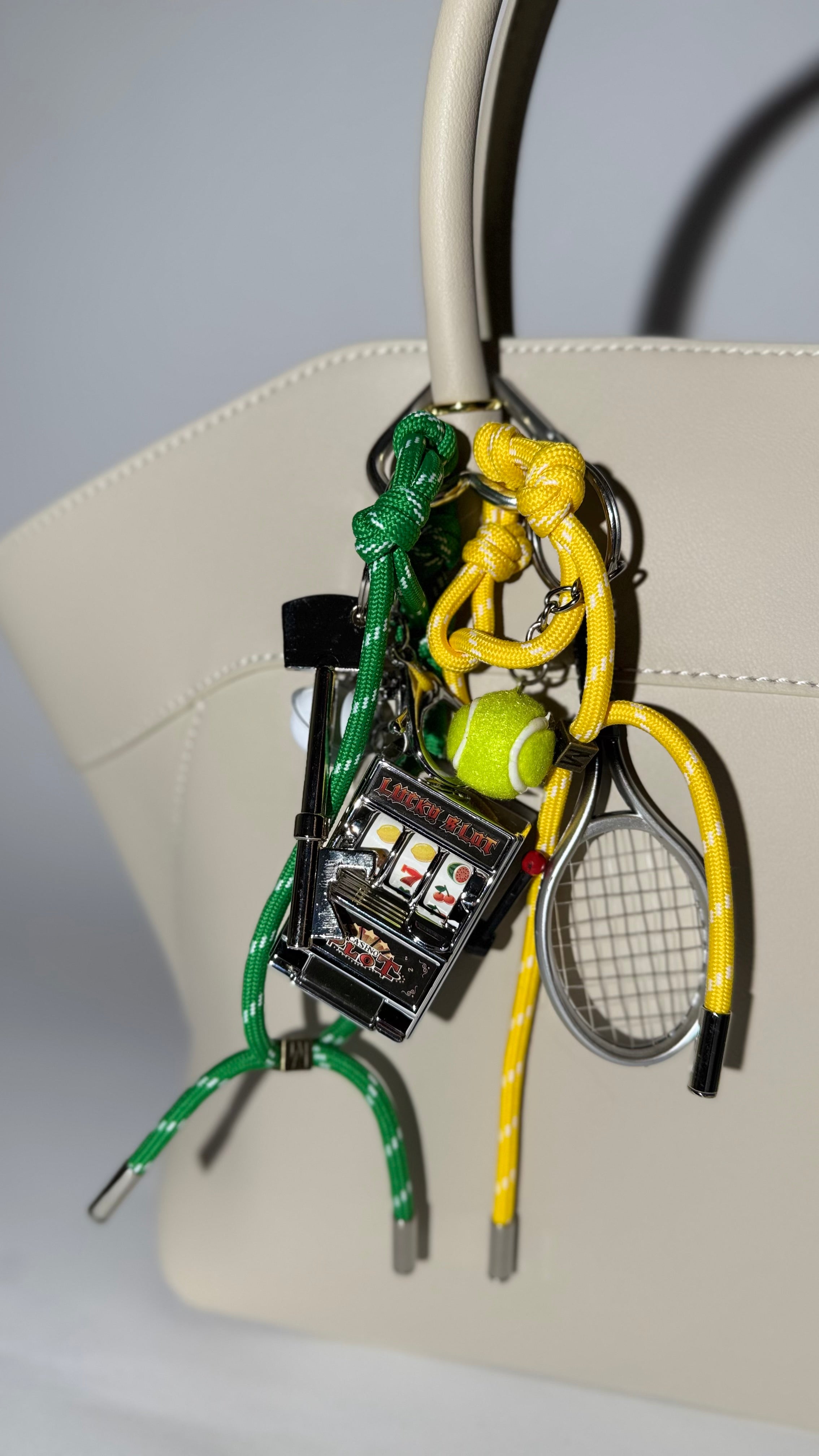 Trendy Bag Charm with Decorative Ropes – Stylish Keychain Accessory