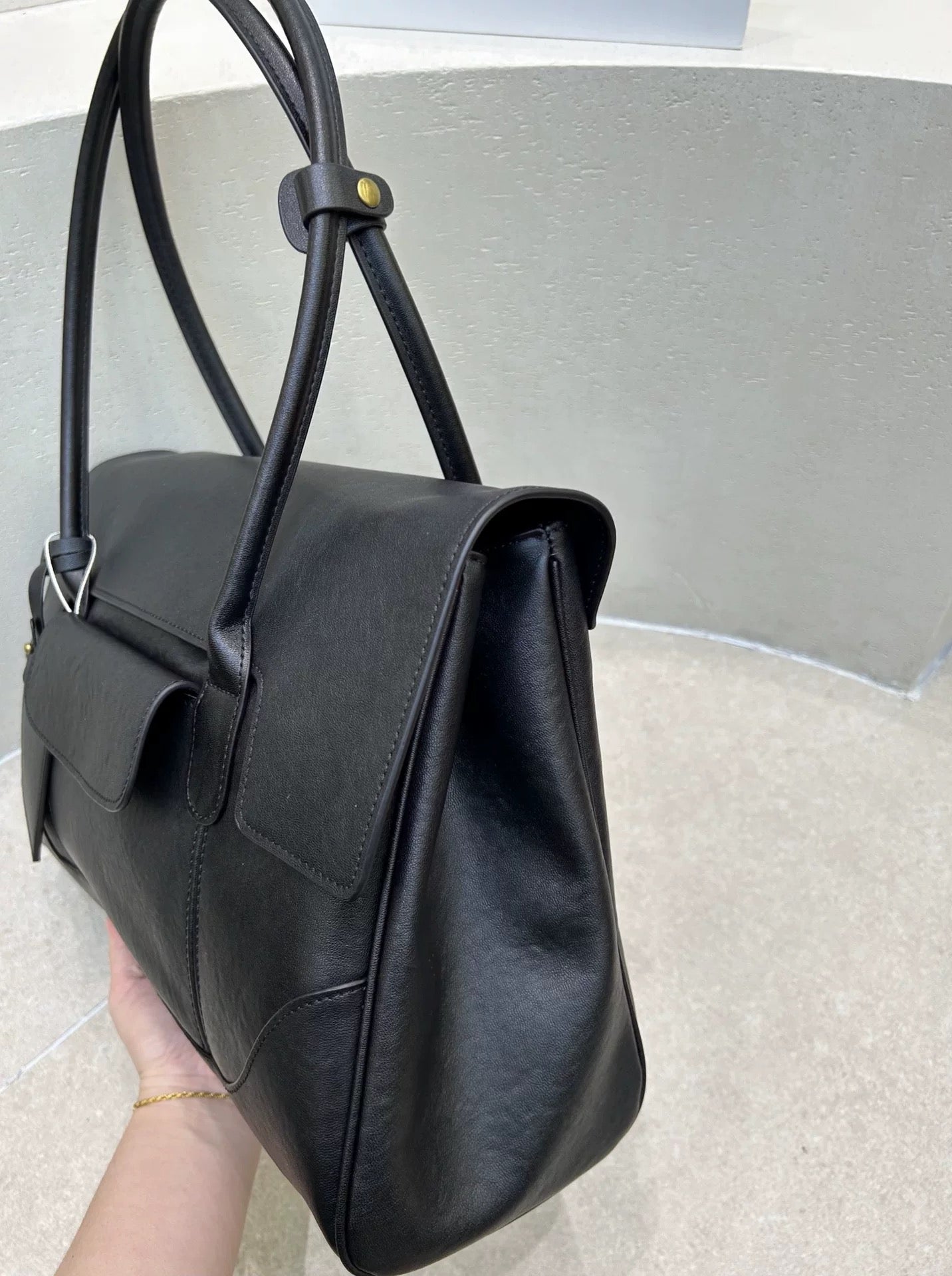 Silhouette Noir Genuine Leather Shoulder Bag