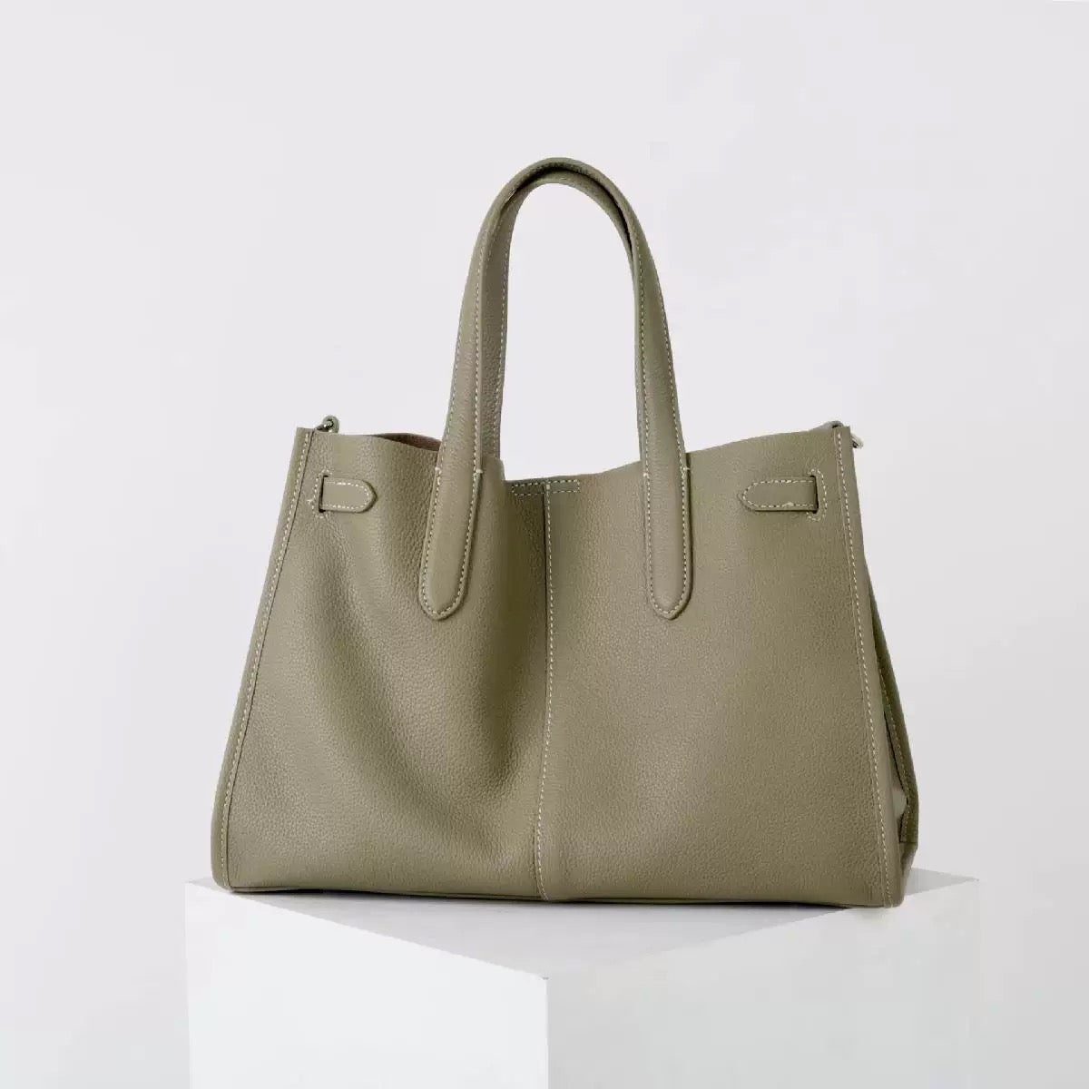 ALTANAI — genuine leather tote bag with a long adjustable strap
