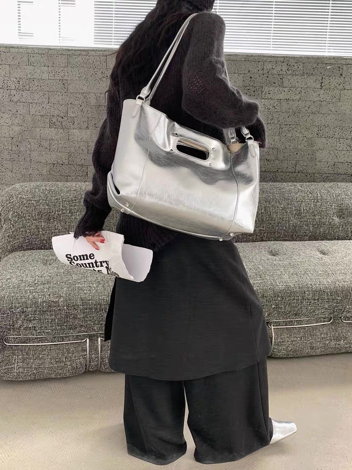 Embossed Leather Shopper Bag — A Bold Statement of Style