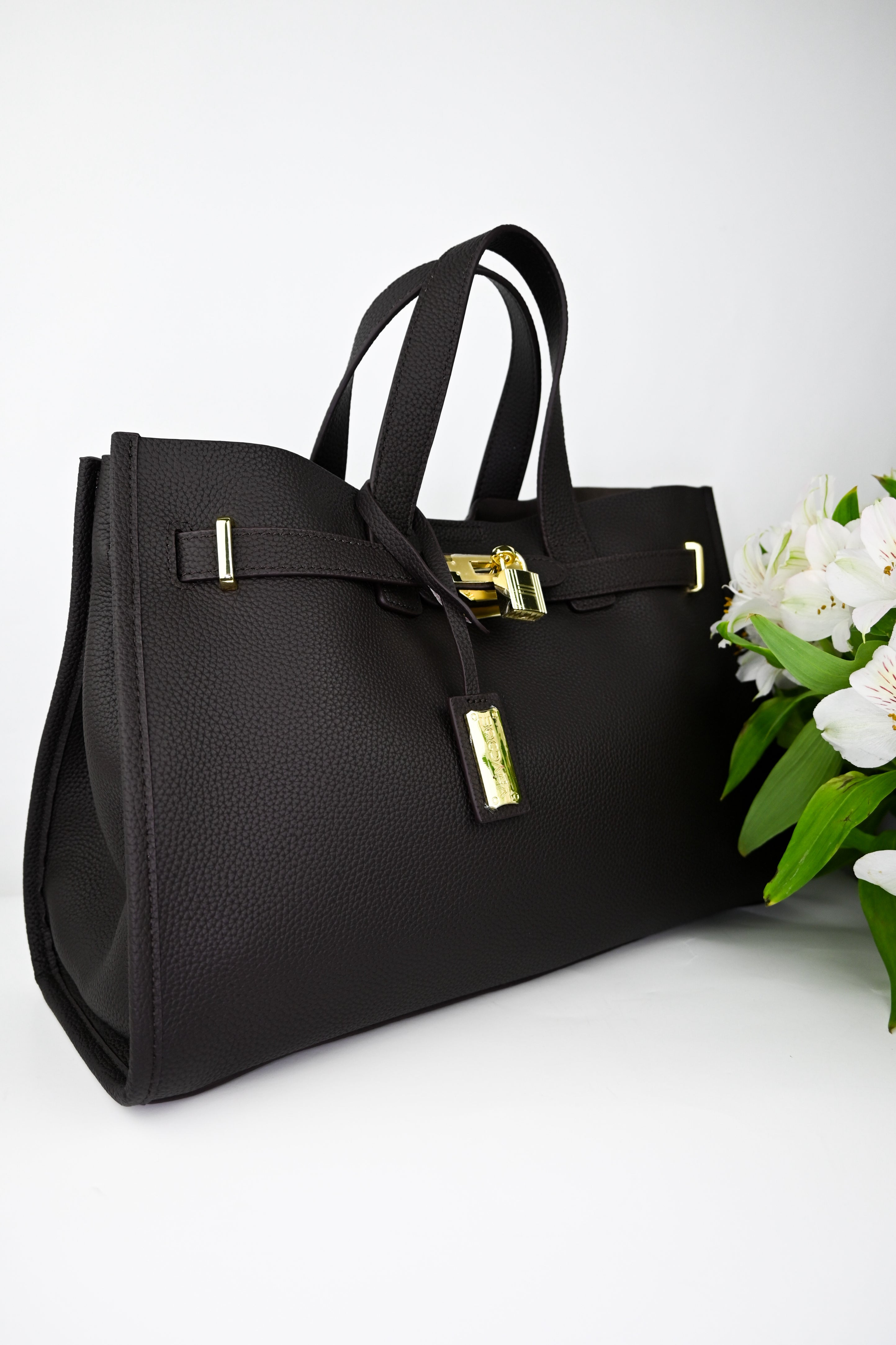 Bogdana Urban Luxe — Genuine Leather Power Tote with Silver-Tone Hardware – Women’s Shoulder Bag