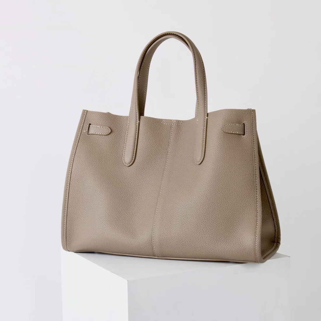 ALTANAI — genuine leather tote bag with a long adjustable strap