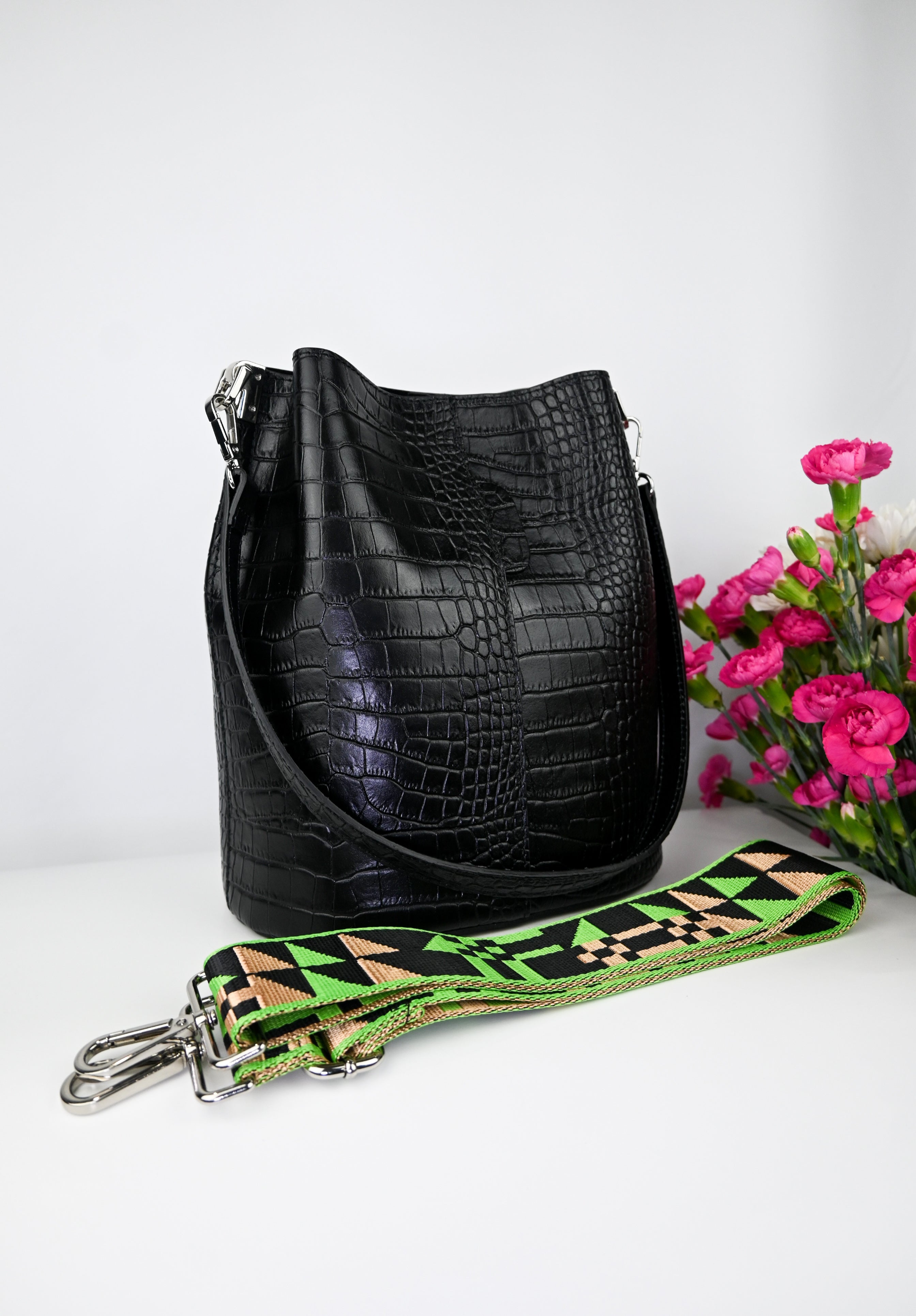 🎒 CROCO BELLA — Italian Leather Bag 🇮🇹