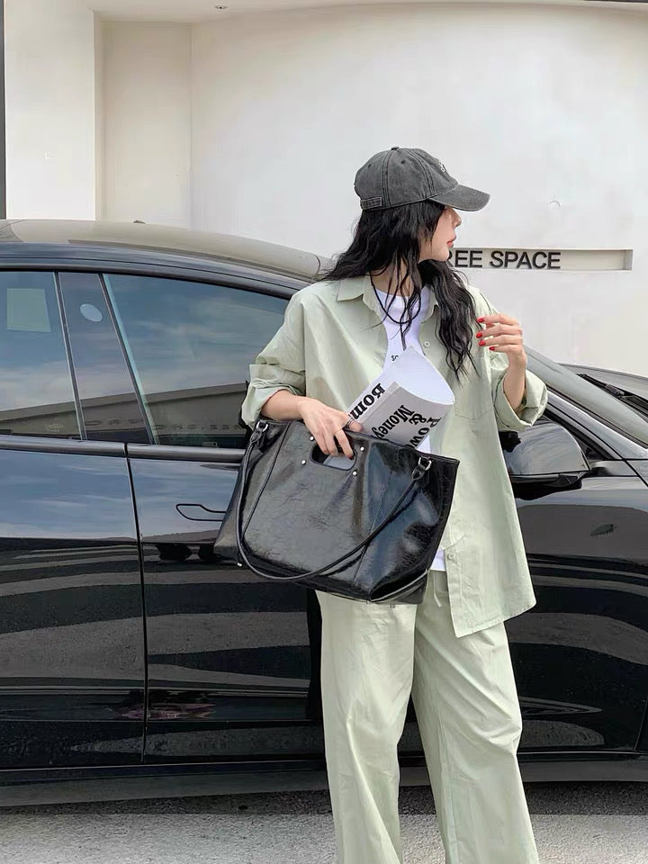 Embossed Leather Shopper Bag — A Bold Statement of Style