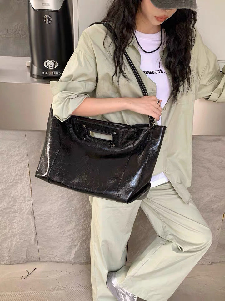 Embossed Leather Shopper Bag — A Bold Statement of Style