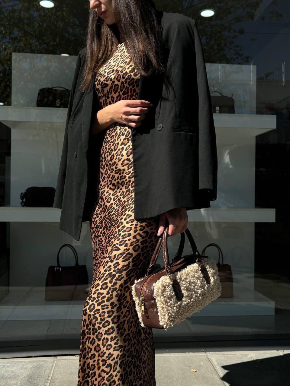 Bogdana Toscana Shearling — Genuine Leather & Shearling Crossbody Bag with Adjustable Strap