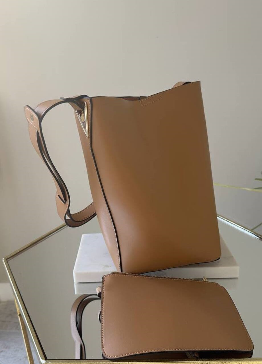 Elegant Genuine Leather Bag Set with Accessories