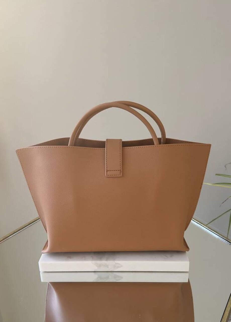 Tote Bag NATURAL LEATHER with Long Adjustable Strap