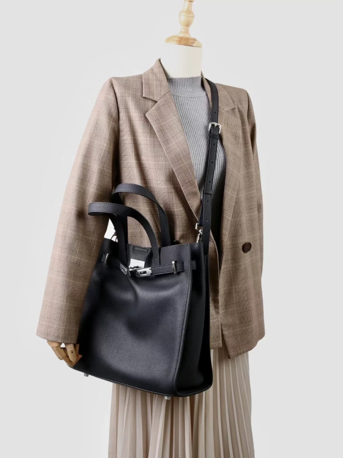 Large Genuine Leather Tote Bag – Work, Laptop & Business Shoulder Bag for Women