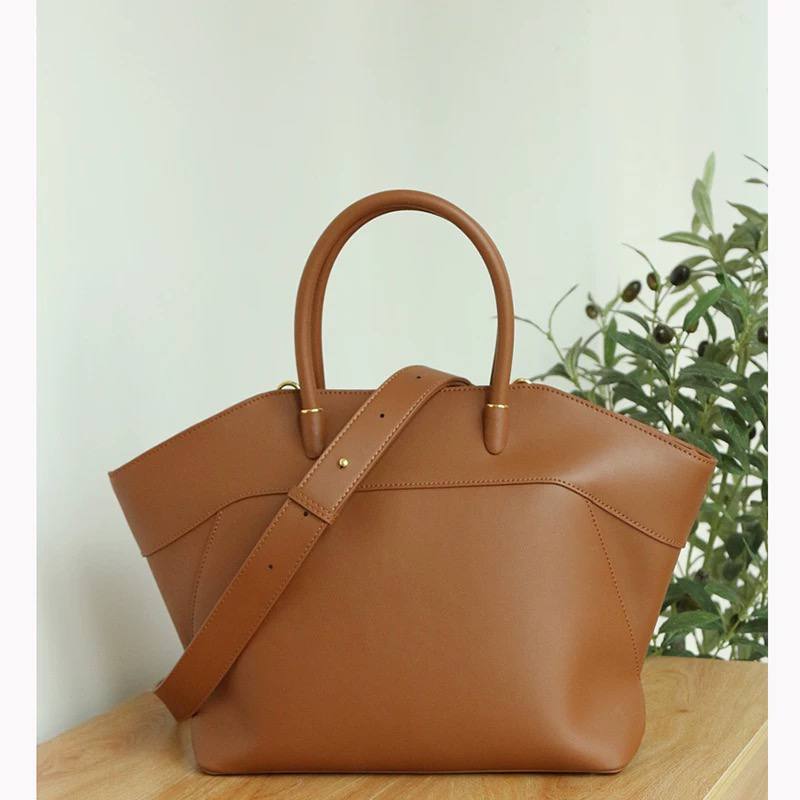 Gleam Luxe — Genuine Leather Tote Bag with a Metallic Shine ✨