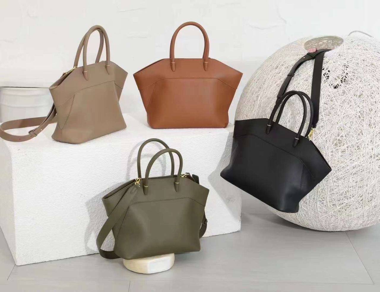 Gleam Luxe — Genuine Leather Tote Bag with a Metallic Shine ✨