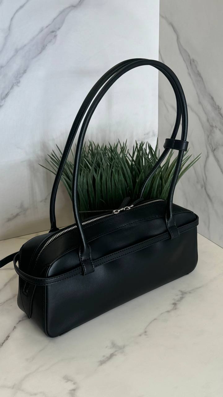 NOIR CLASSIQUE – Genuine Leather Shoulder Bag