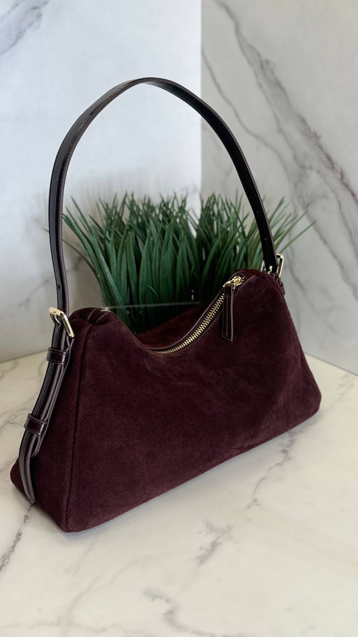 Velour Elegance – Genuine Suede & Leather Bag ✨