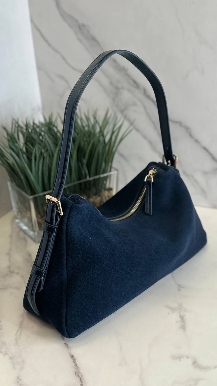Velour Elegance – Genuine Suede & Leather Bag ✨
