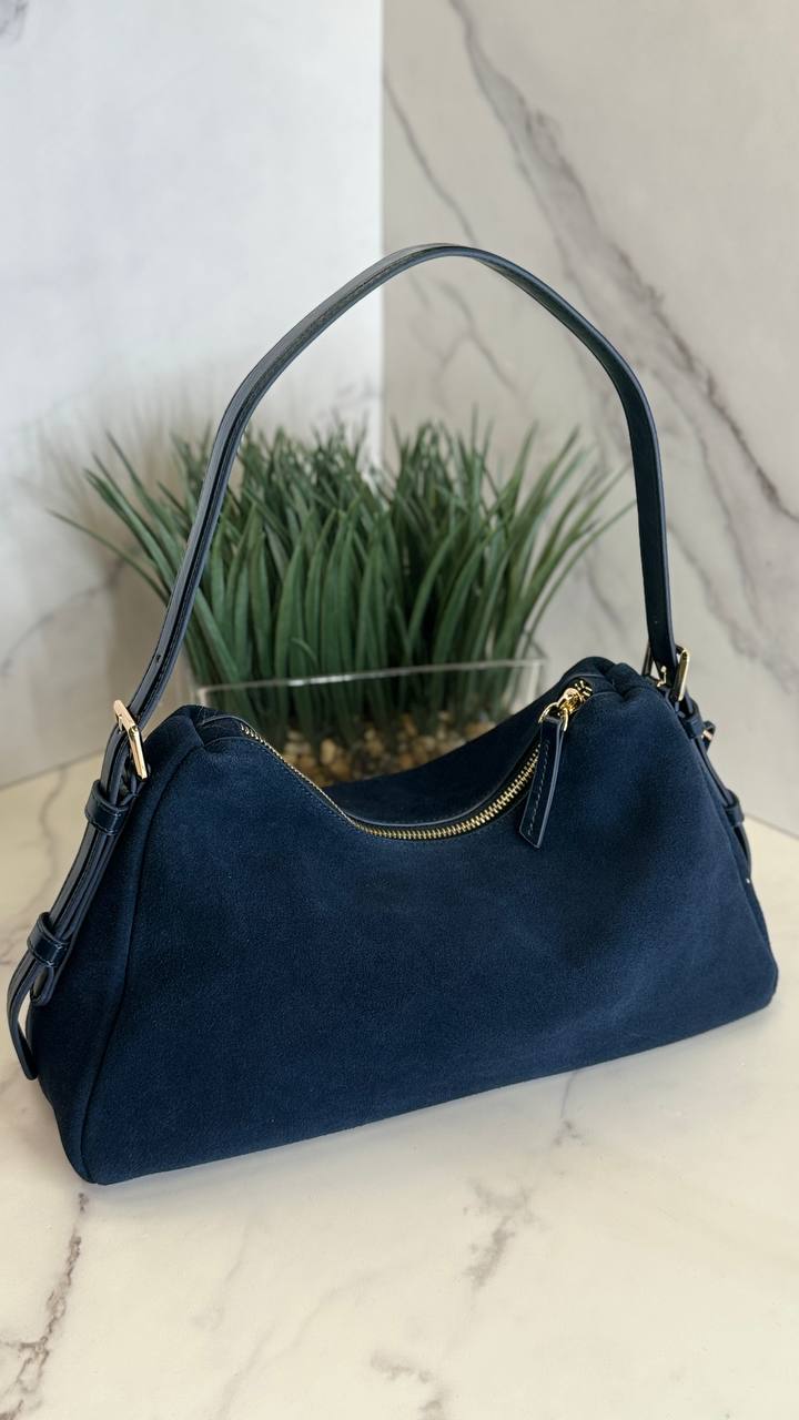 Velour Elegance – Genuine Suede & Leather Bag ✨
