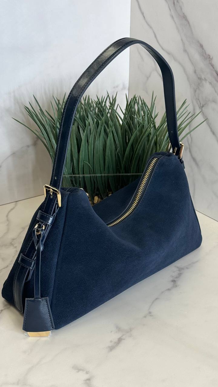 Velour Elegance – Genuine Suede & Leather Bag ✨