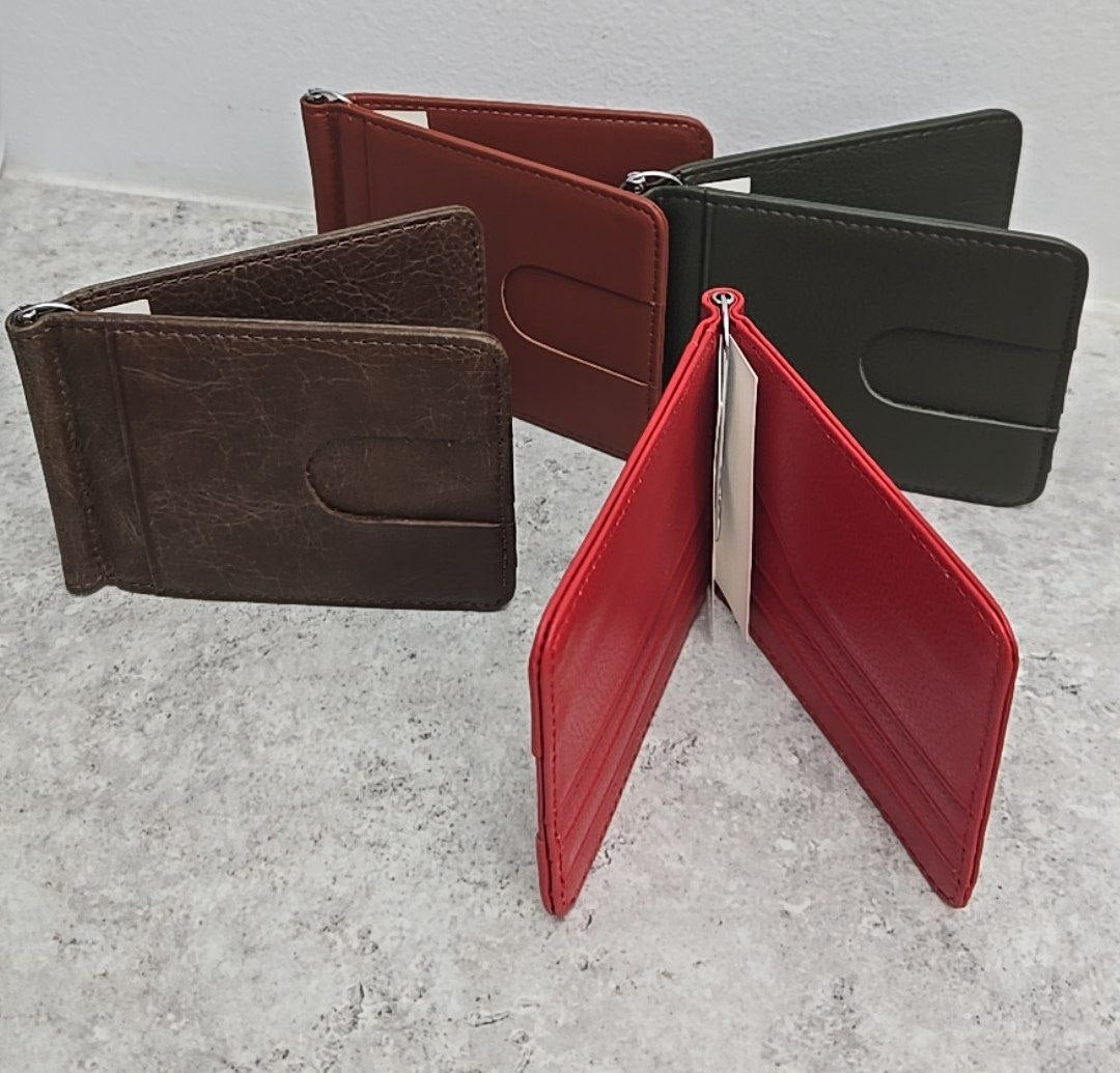Genuine Leather Money Clip Wallet – Slim Card Holder for Men & Women