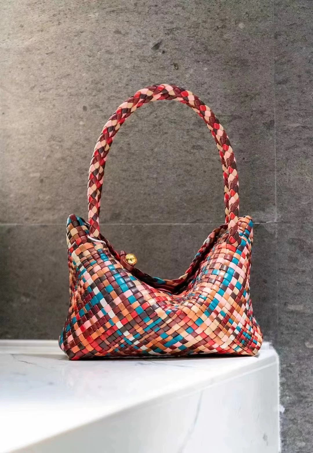 Handwoven Elegance – Genuine Leather Bag