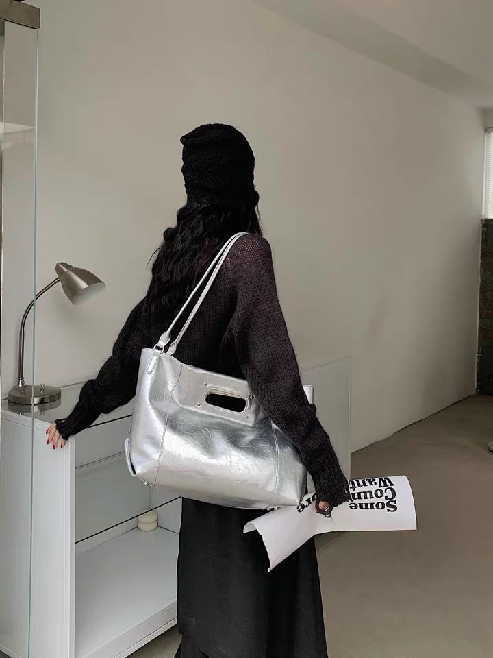 Embossed Leather Shopper Bag — A Bold Statement of Style