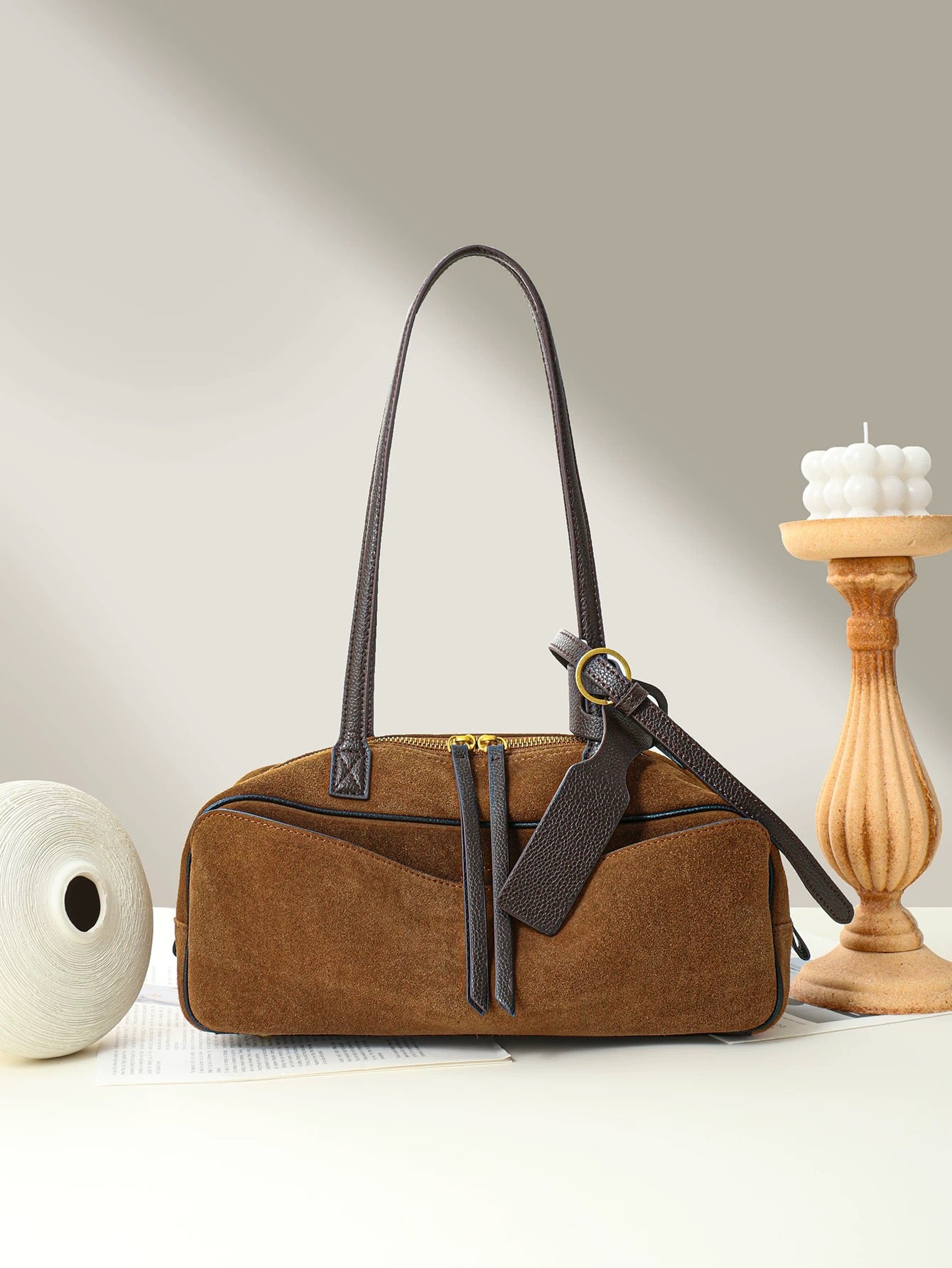 Pre-order. Siena Suede & Leather Bag