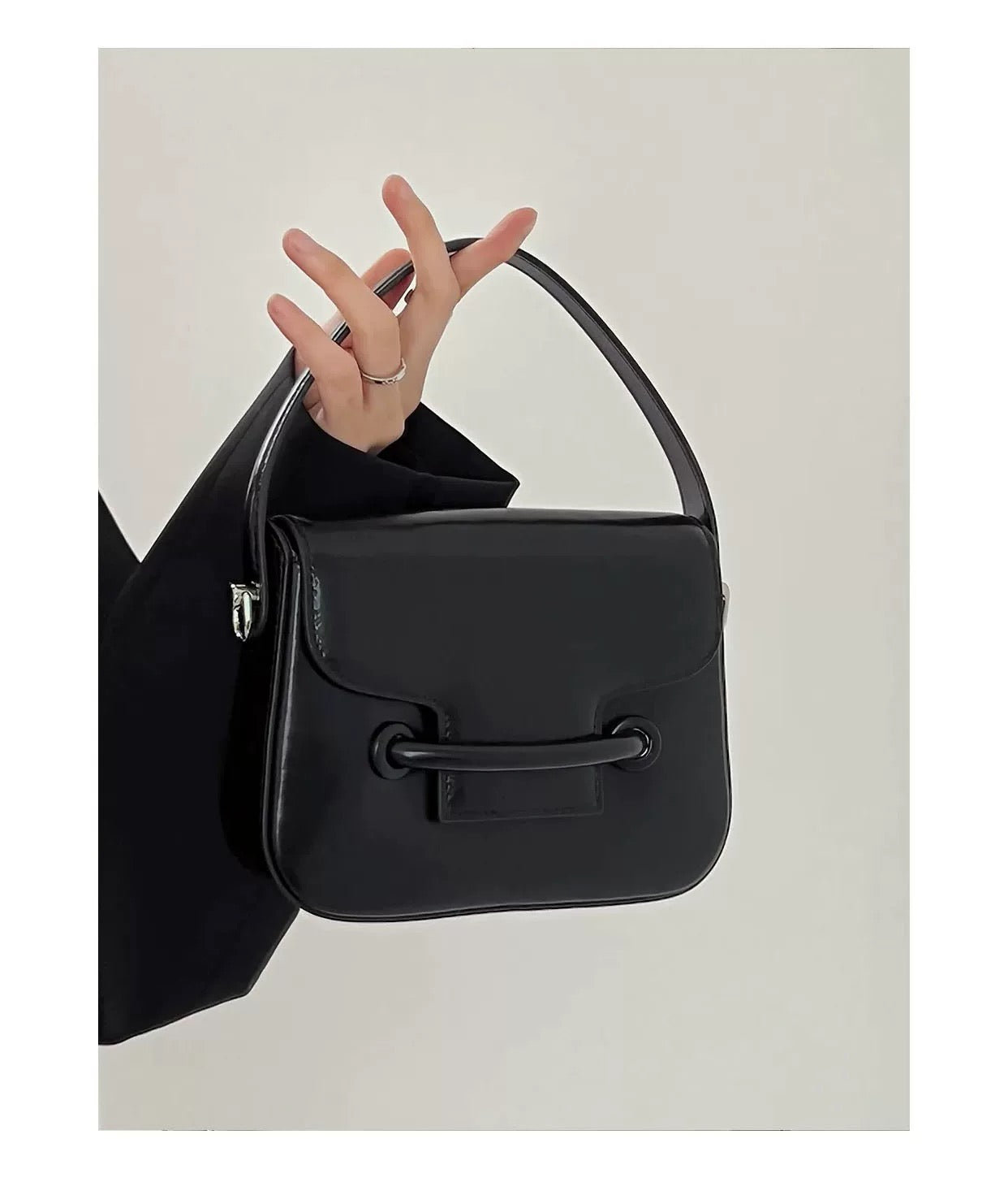 Élégance en Cuir – Genuine Leather Structured Top Handle Bag with Detachable Shoulder Strap