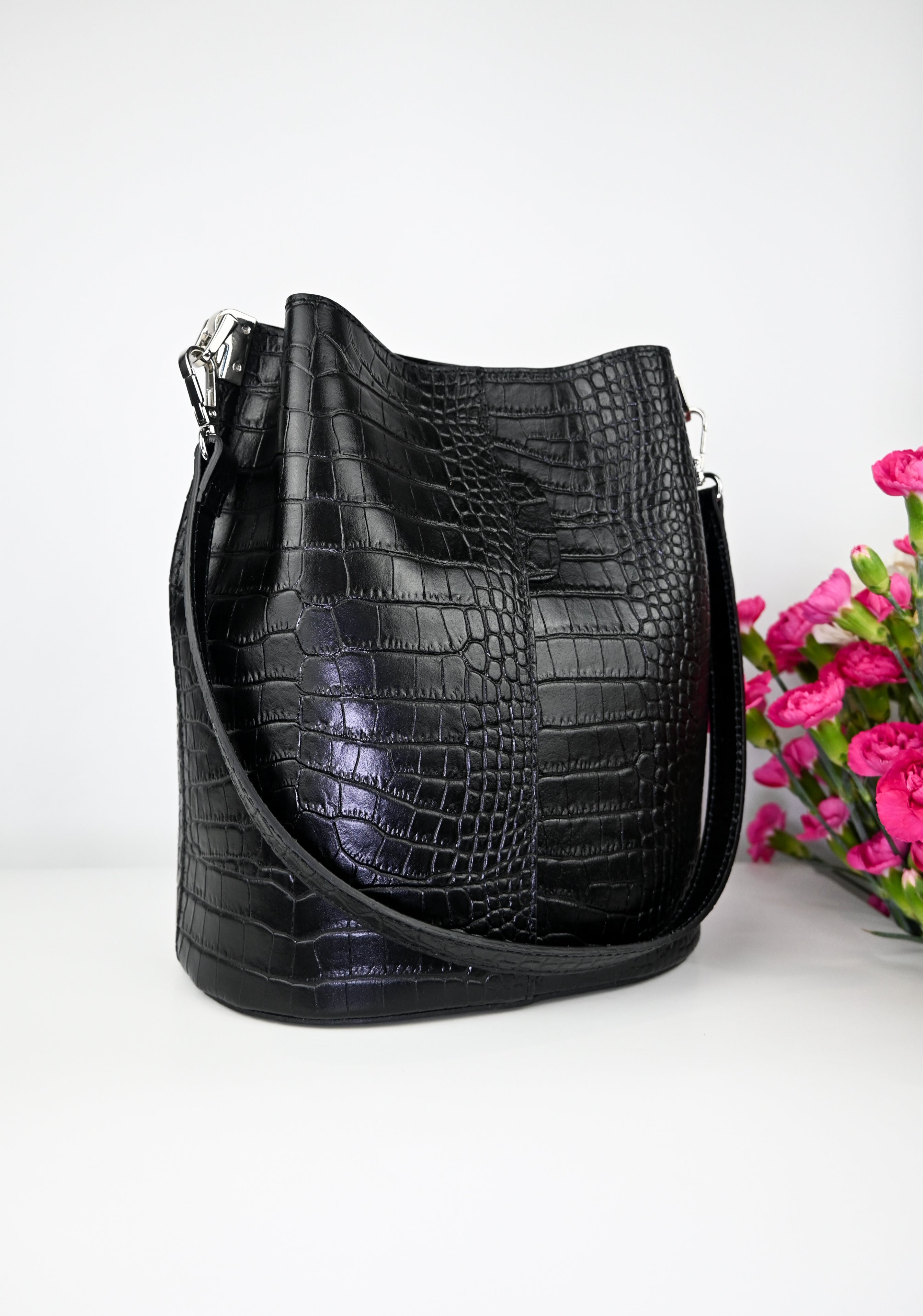 🎒 CROCO BELLA — Italian Leather Bag 🇮🇹