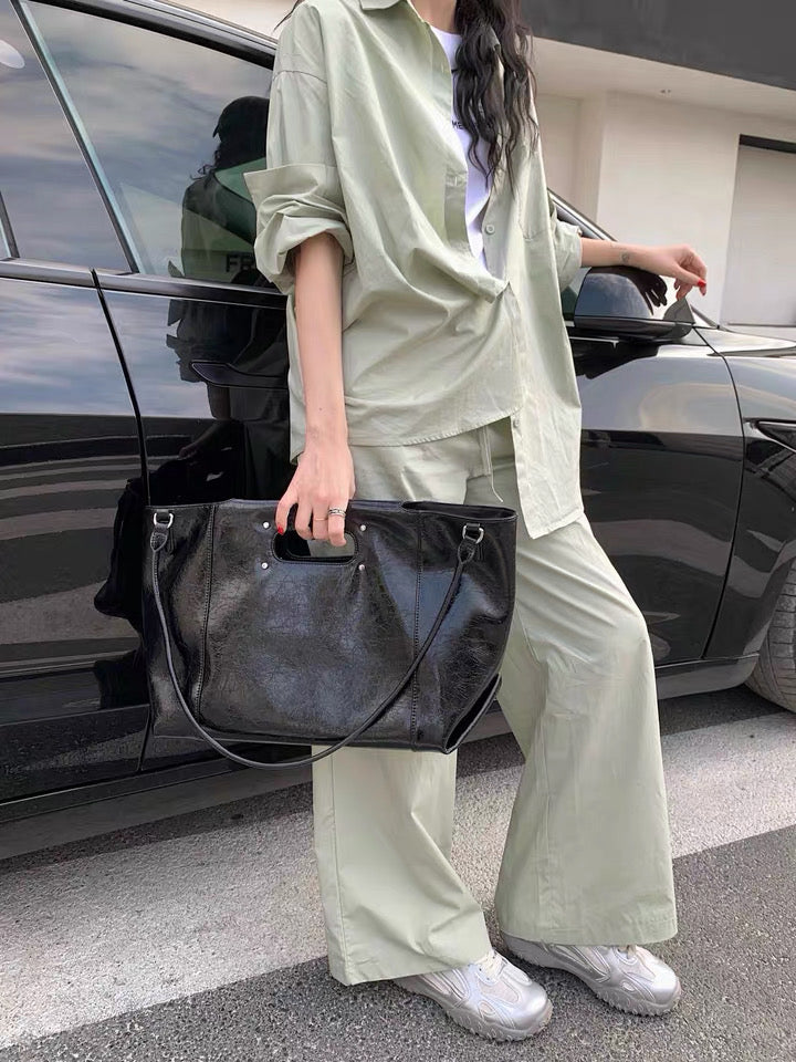 Embossed Leather Shopper Bag — A Bold Statement of Style