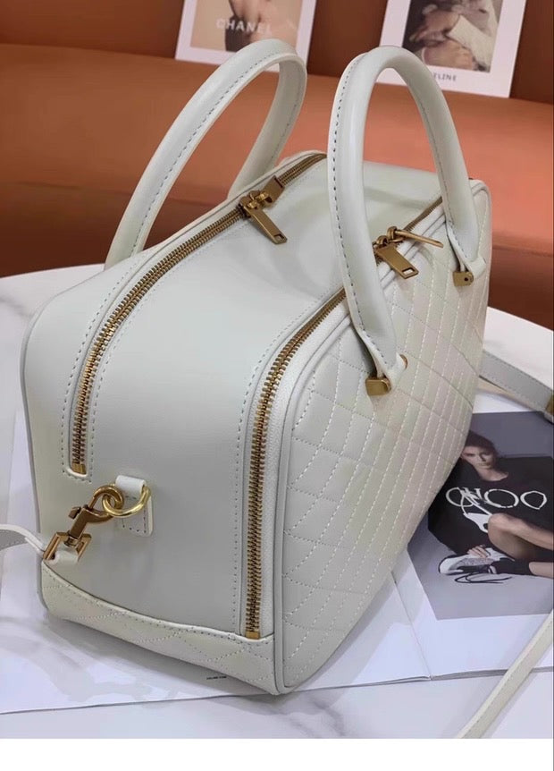 “Elegance Quilted” Genuine Leather Bag with Long Adjustable Strap