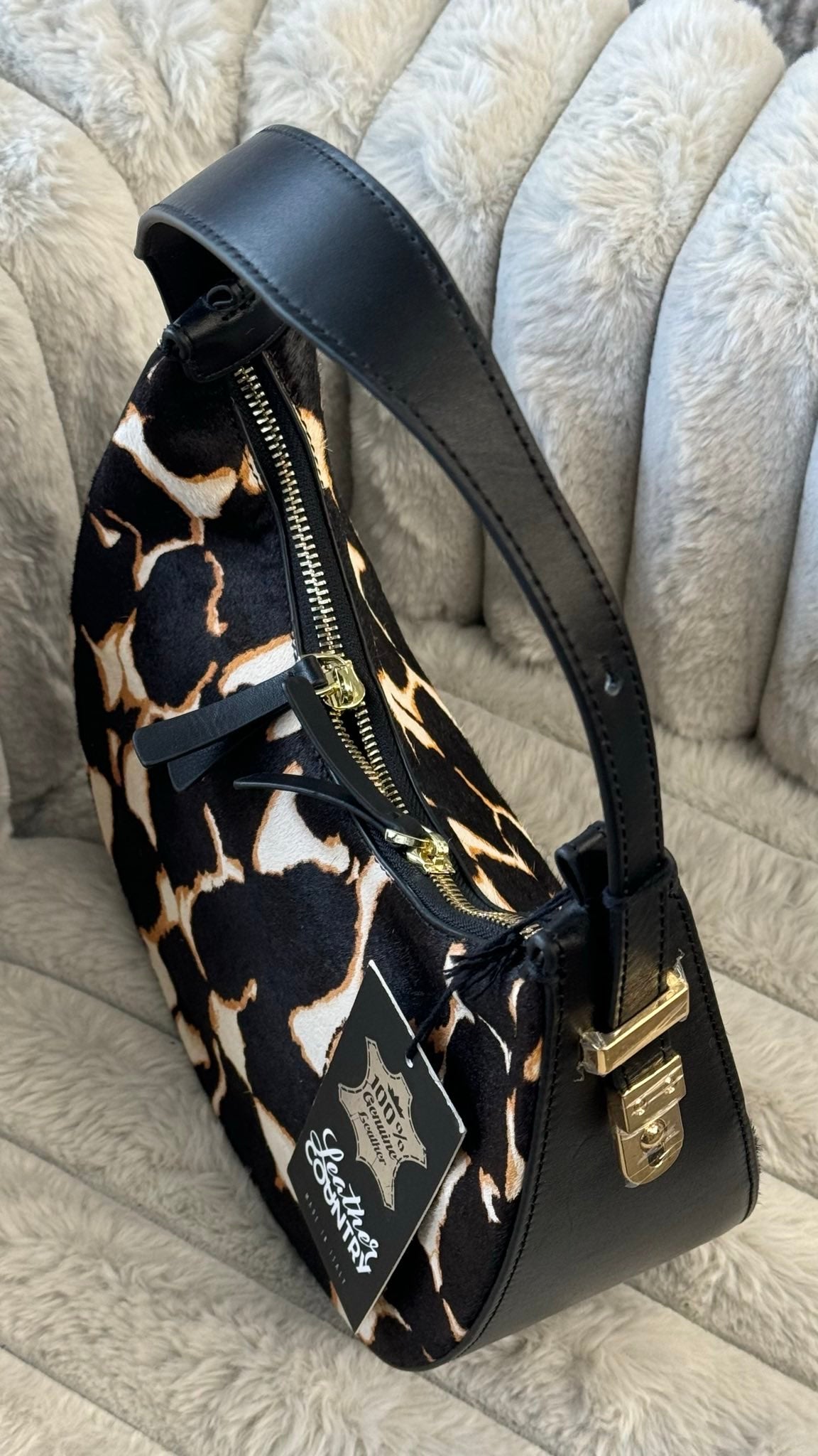 Genuine Leather and Fur Bag “Wild Elegance”