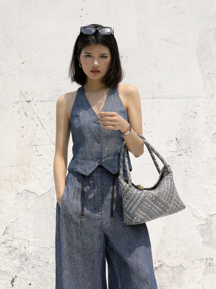 Handwoven Elegance – Genuine Leather Bag