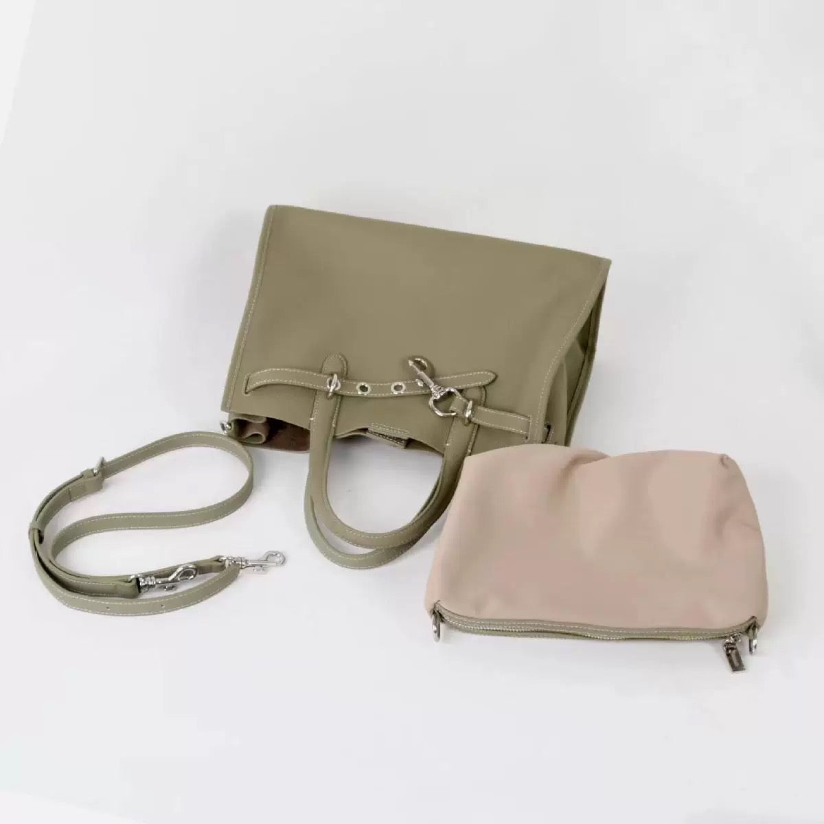 ALTANAI — genuine leather tote bag with a long adjustable strap