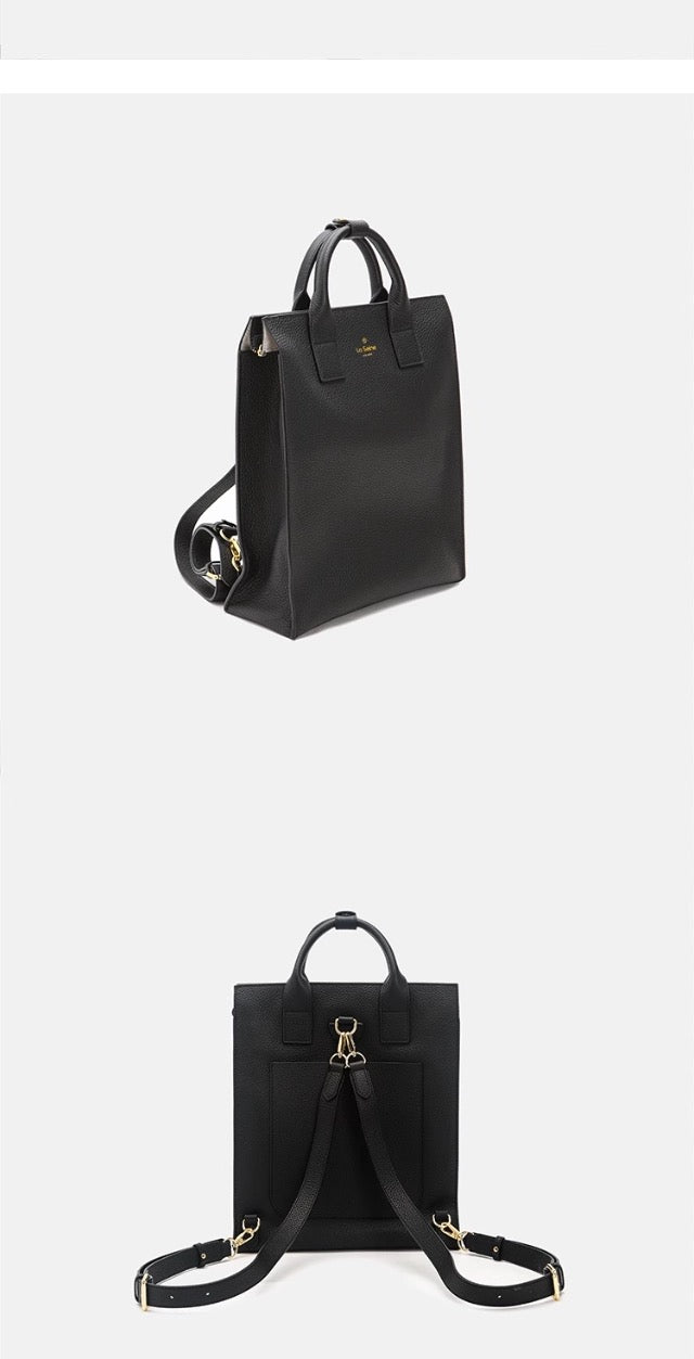 La Seine Genuine Leather 2-in-1 Tote Backpack for Documents & 13” Laptop