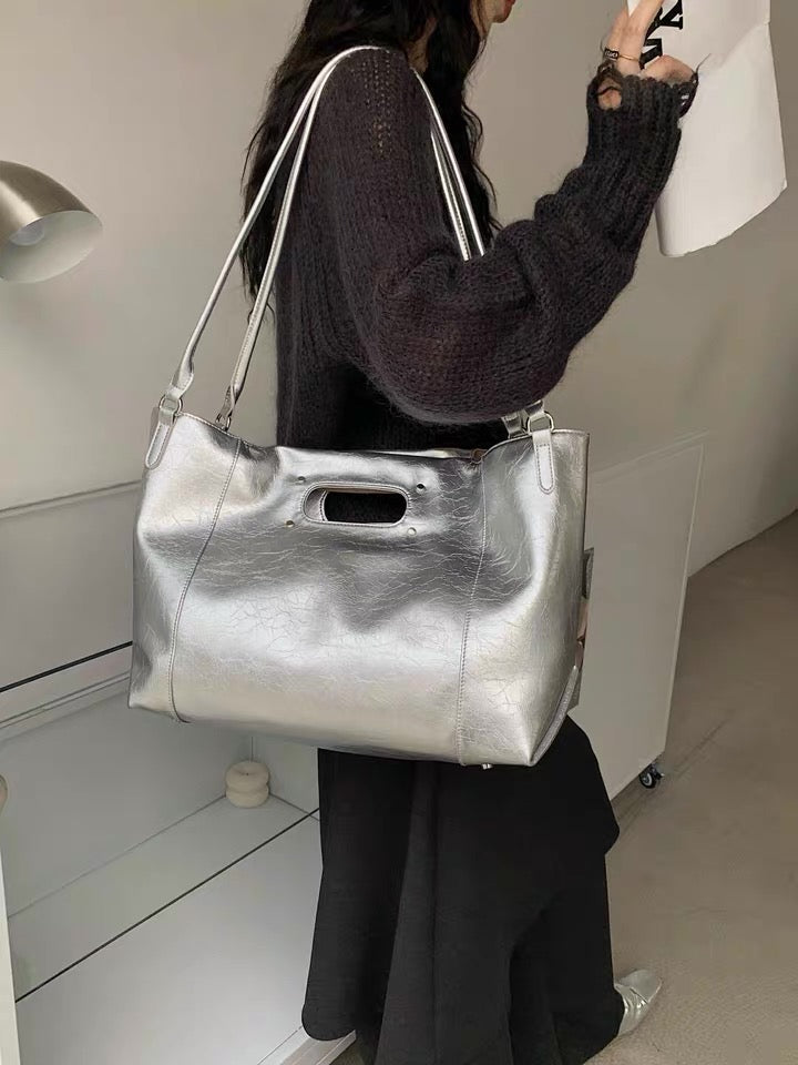 Embossed Leather Shopper Bag — A Bold Statement of Style