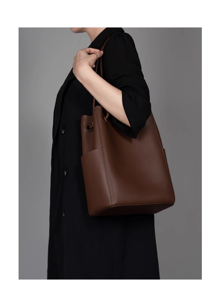 Luna Tote – Genuine Leather Bag with Removable Pouch