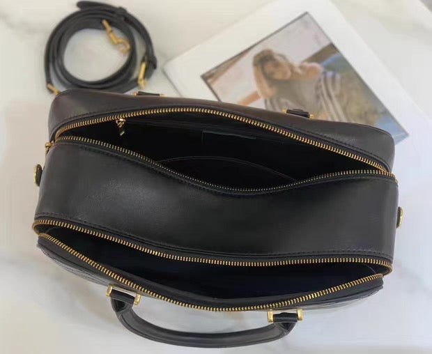 “Elegance Quilted” Genuine Leather Bag with Long Adjustable Strap