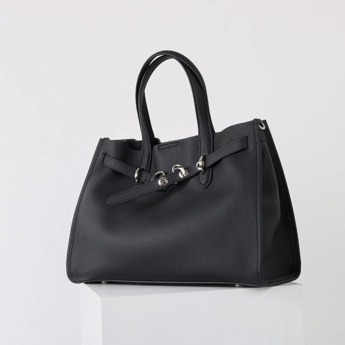 ALTANAI — genuine leather tote bag with a long adjustable strap