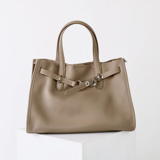 ALTANAI — genuine leather tote bag with a long adjustable strap