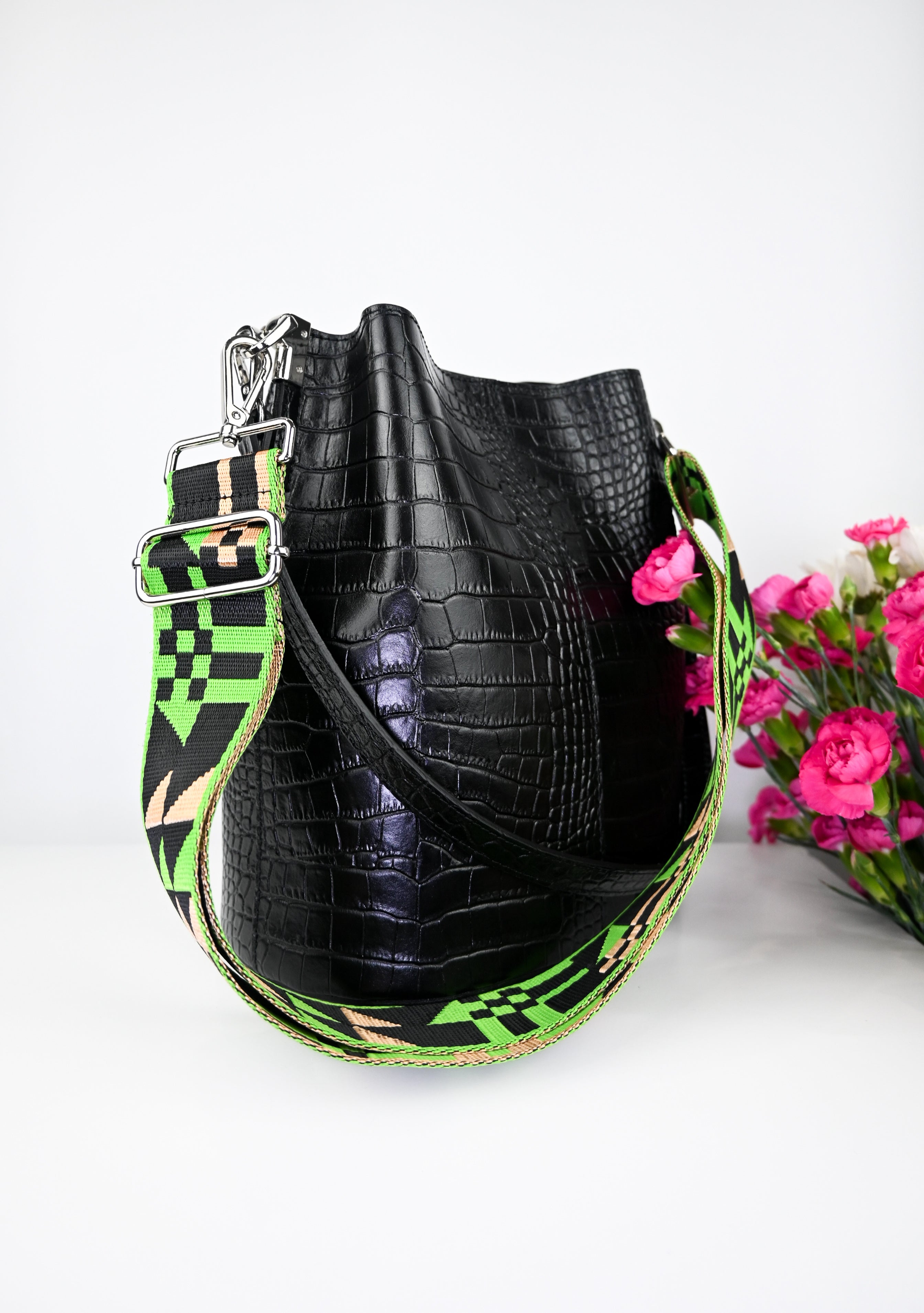 🎒 CROCO BELLA — Italian Leather Bag 🇮🇹