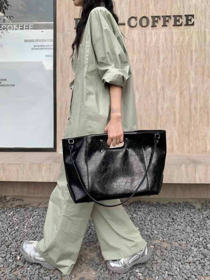 Embossed Leather Shopper Bag — A Bold Statement of Style