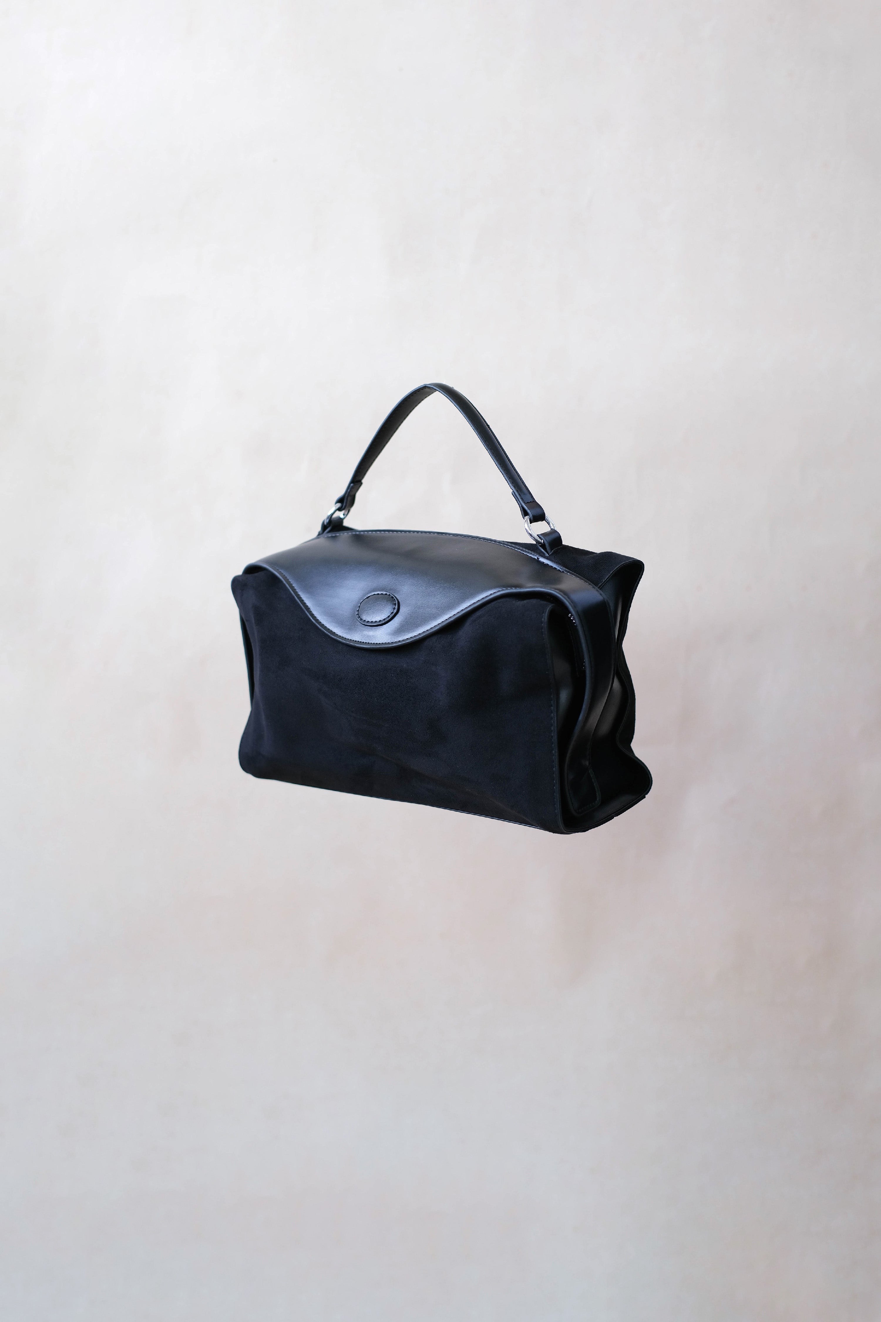 Suede Luxe Charm — Genuine Leather and Suede Bag with Adjustable Strap