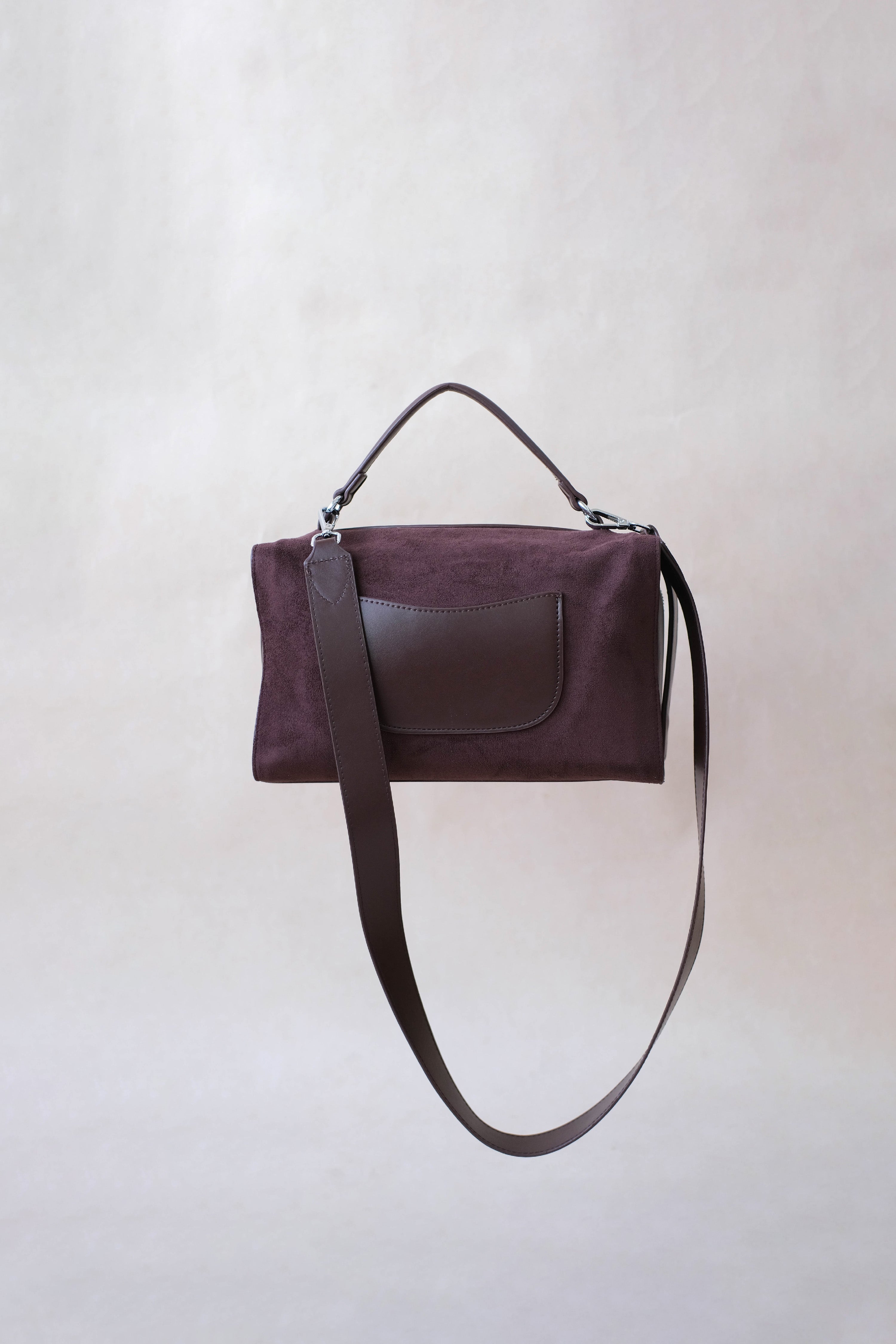 Suede Luxe Charm — Genuine Leather and Suede Bag with Adjustable Strap