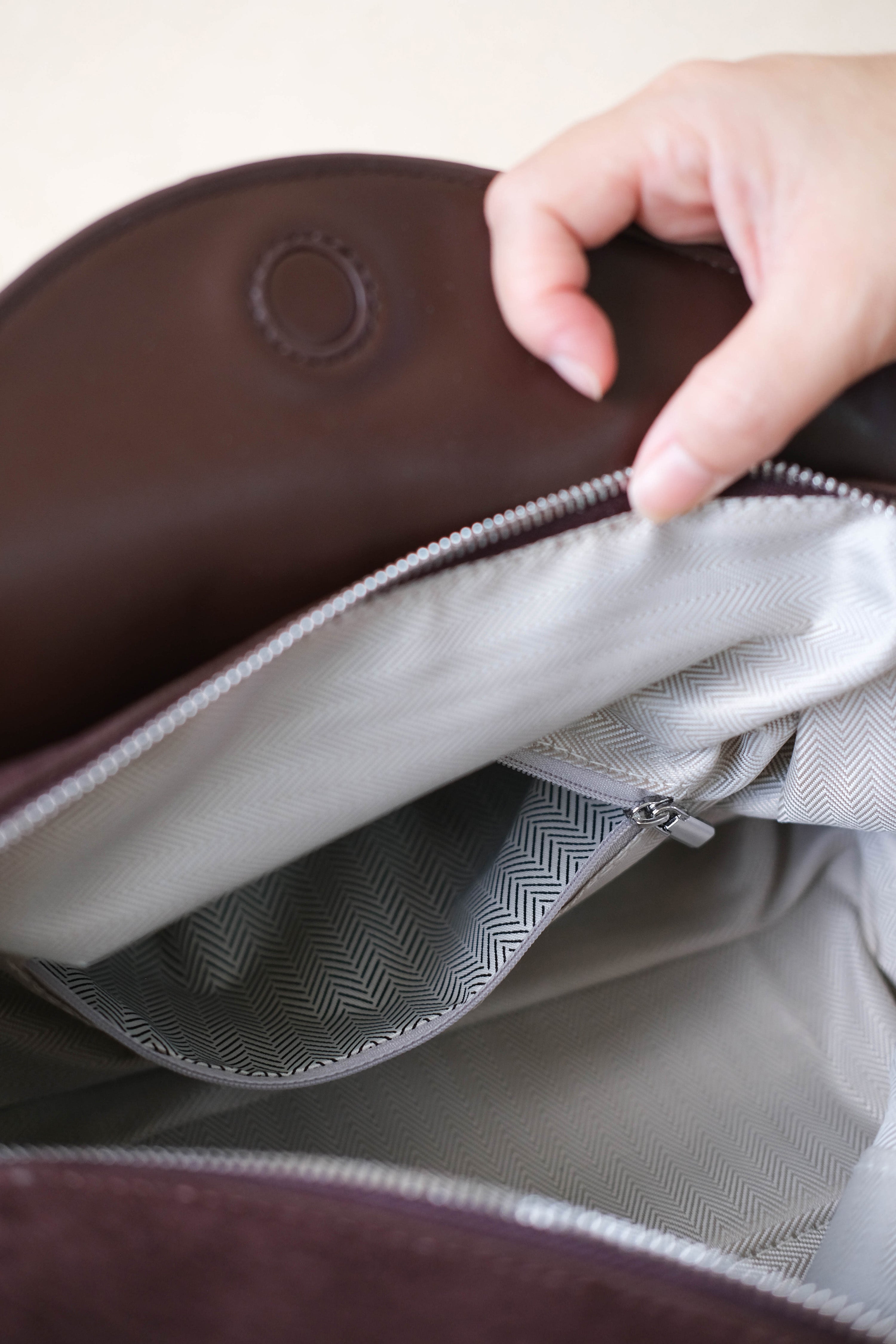 Suede Luxe Charm — Genuine Leather and Suede Bag with Adjustable Strap