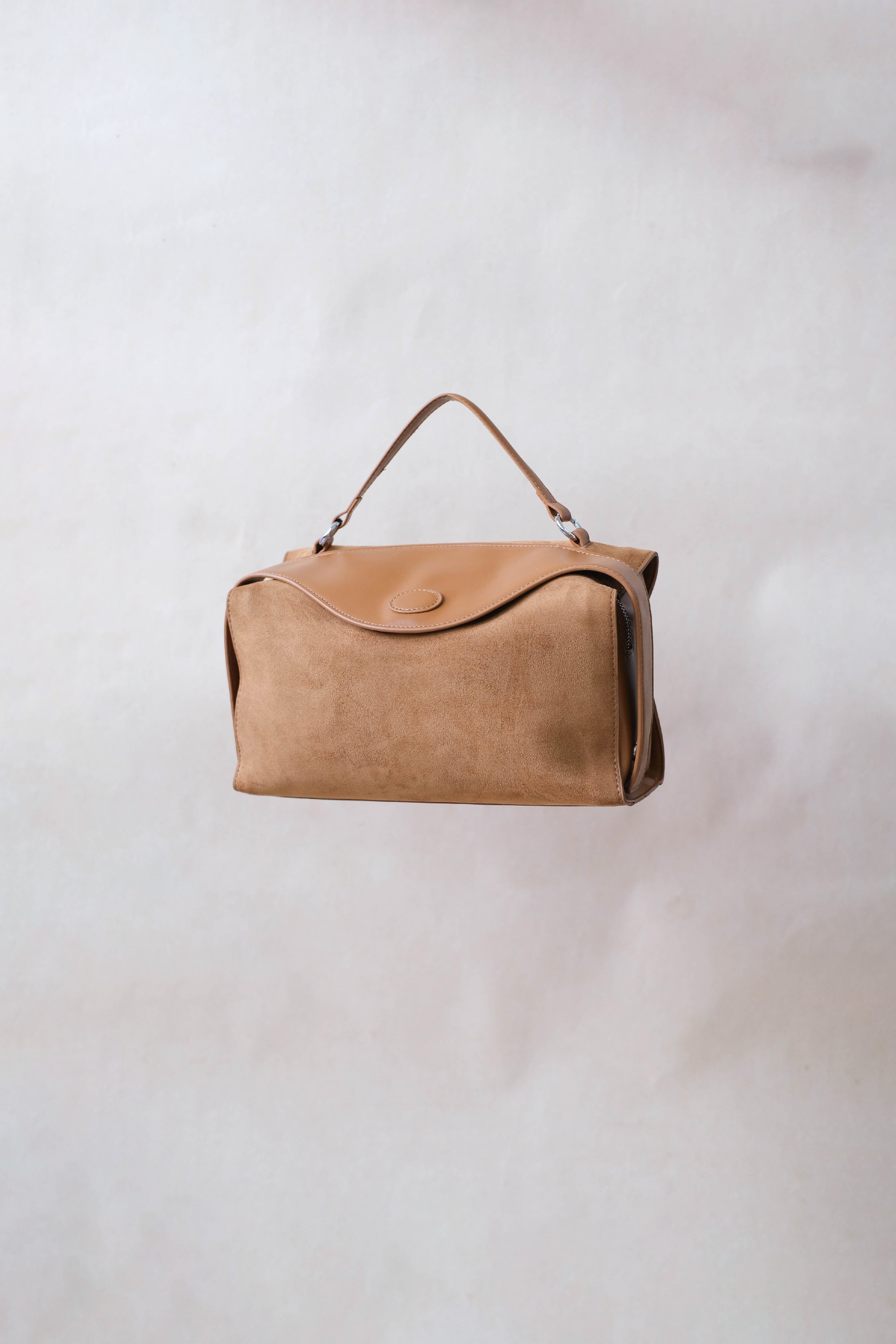 Suede Luxe Charm — Genuine Leather and Suede Bag with Adjustable Strap