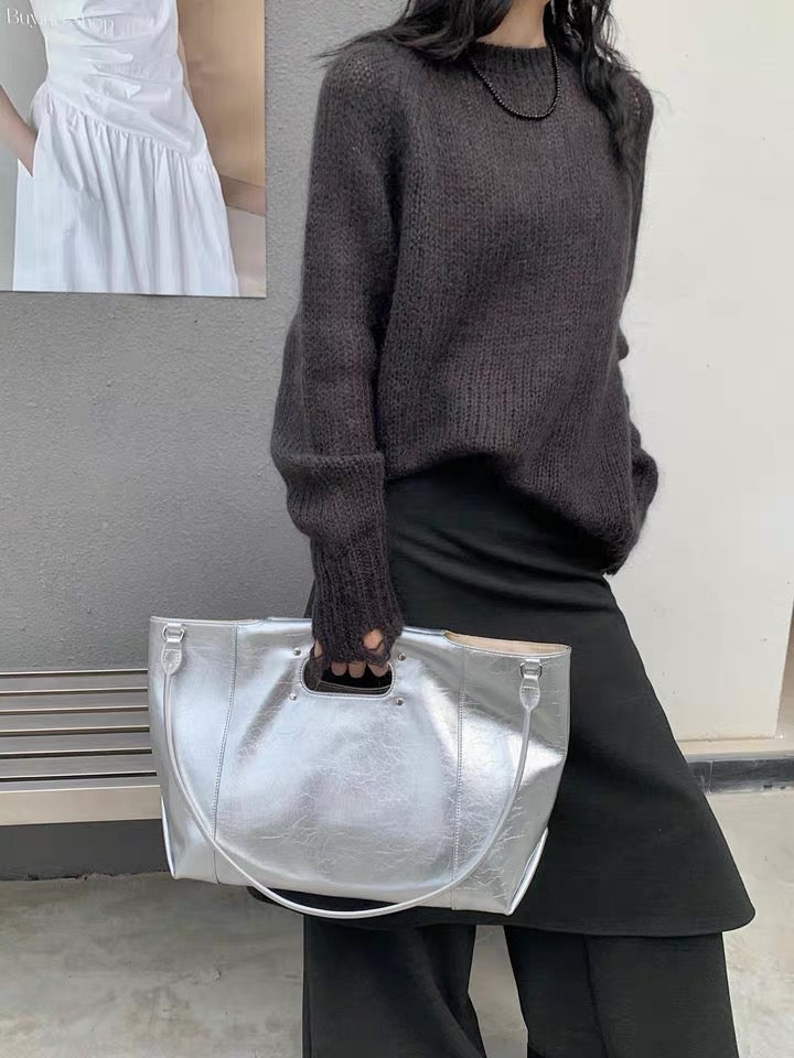 Embossed Leather Shopper Bag — A Bold Statement of Style