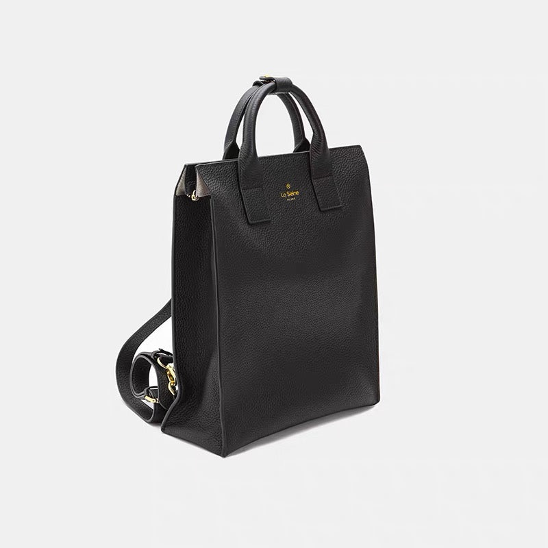 La Seine Genuine Leather 2-in-1 Tote Backpack for Documents & 13” Laptop
