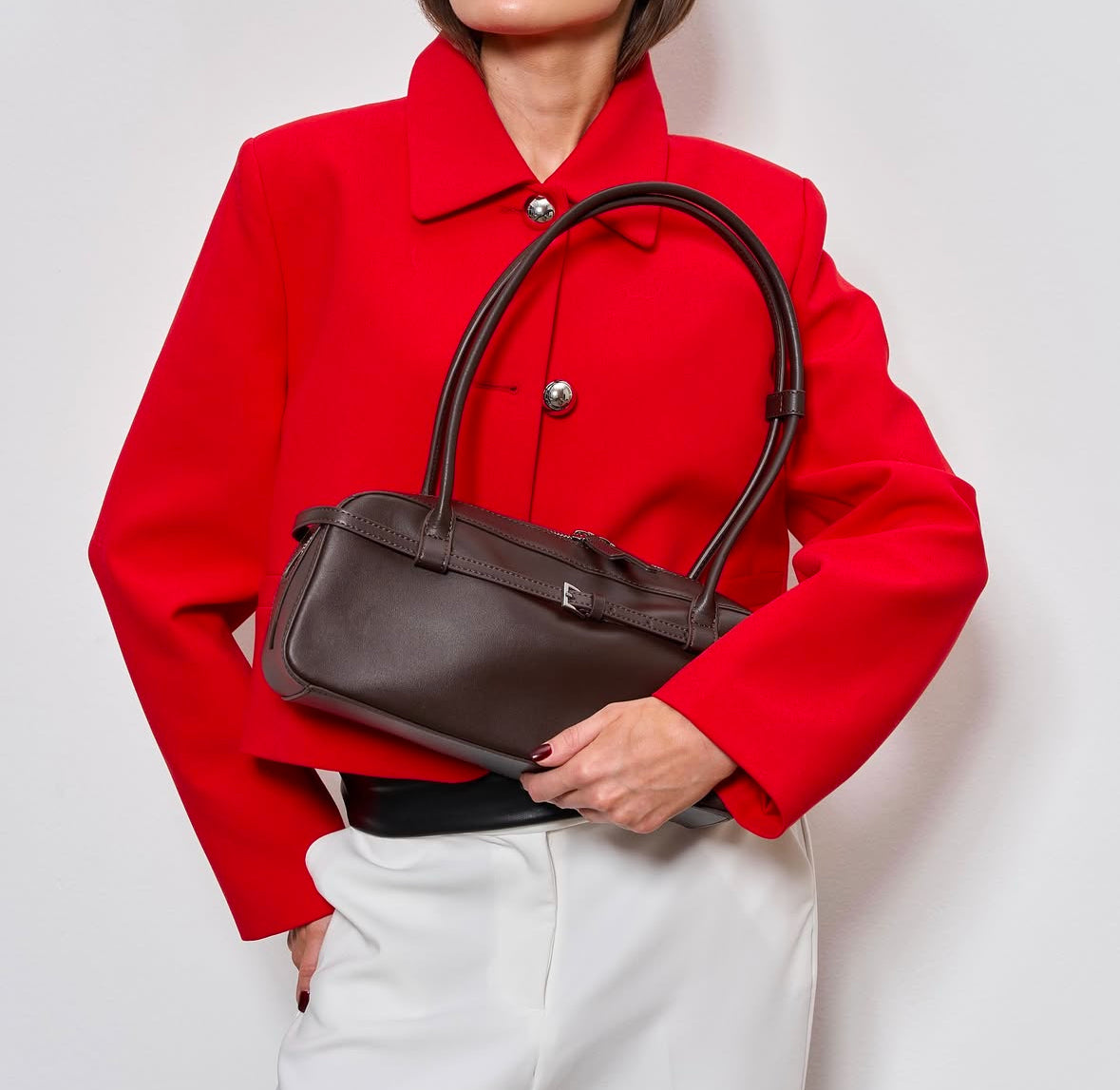 NOIR CLASSIQUE – Genuine Leather Shoulder Bag