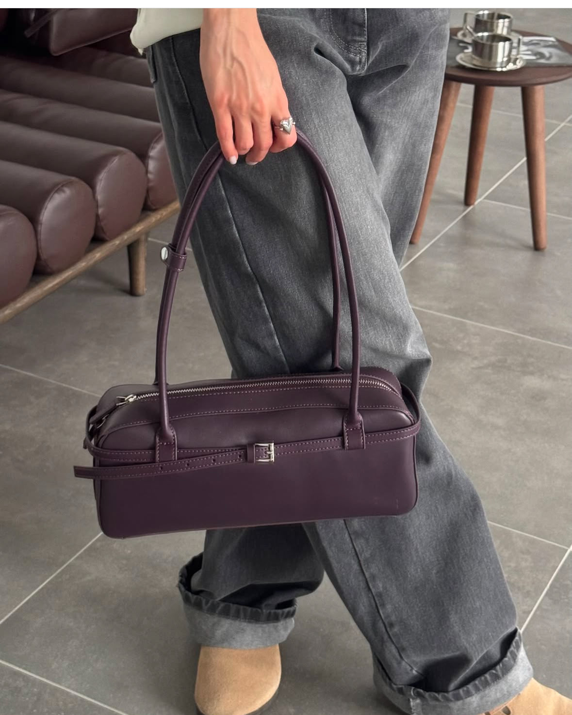 NOIR CLASSIQUE – Genuine Leather Shoulder Bag