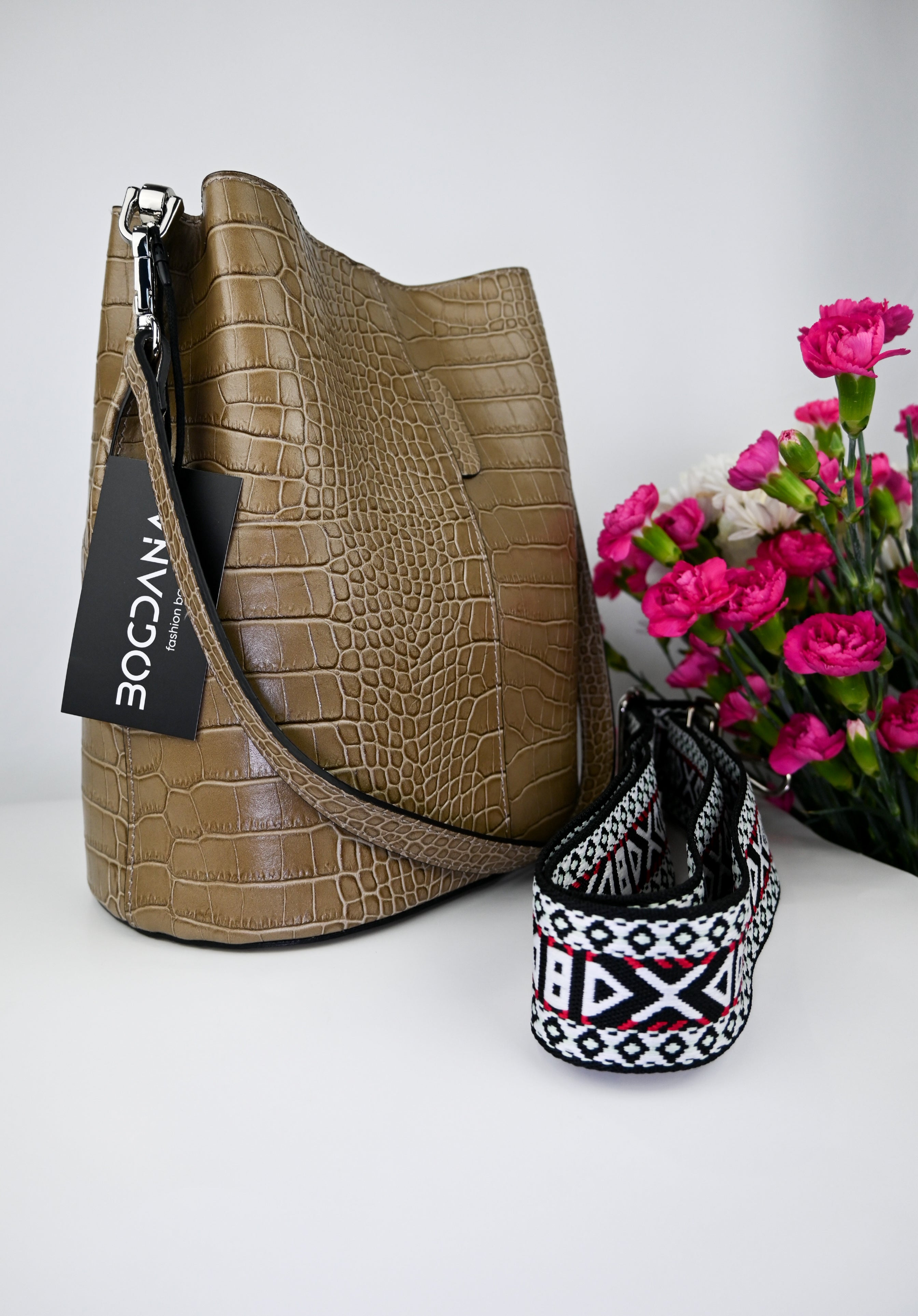 🎒 CROCO BELLA — Italian Leather Bag 🇮🇹